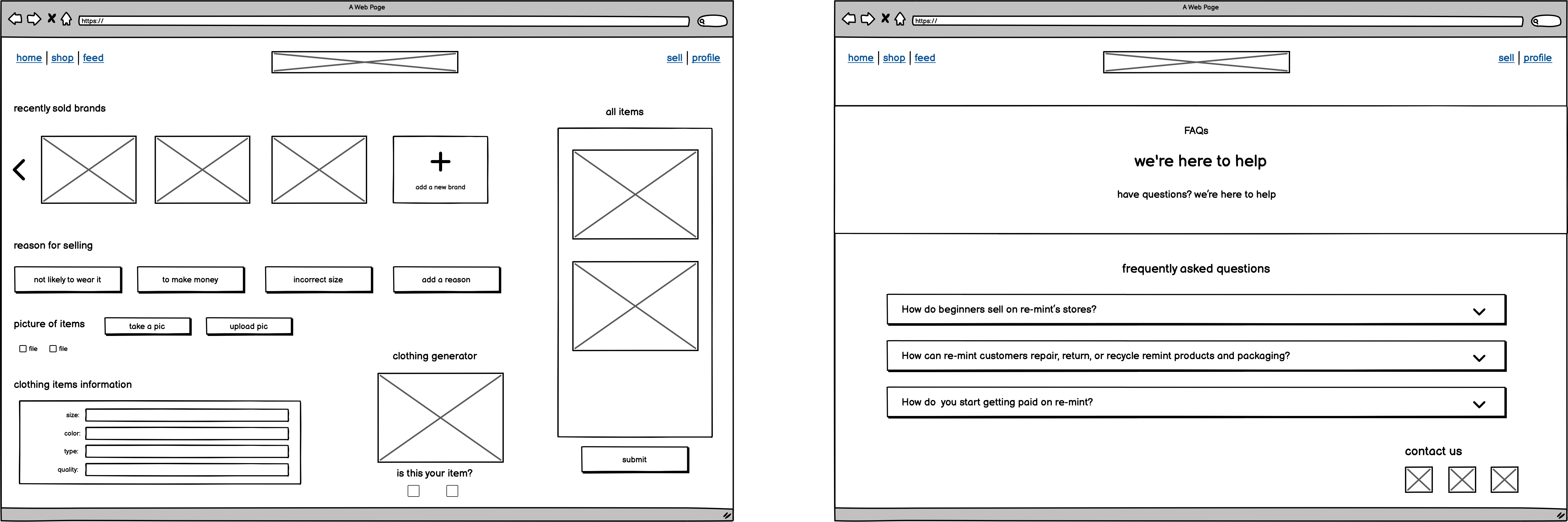 third set of final wireframes