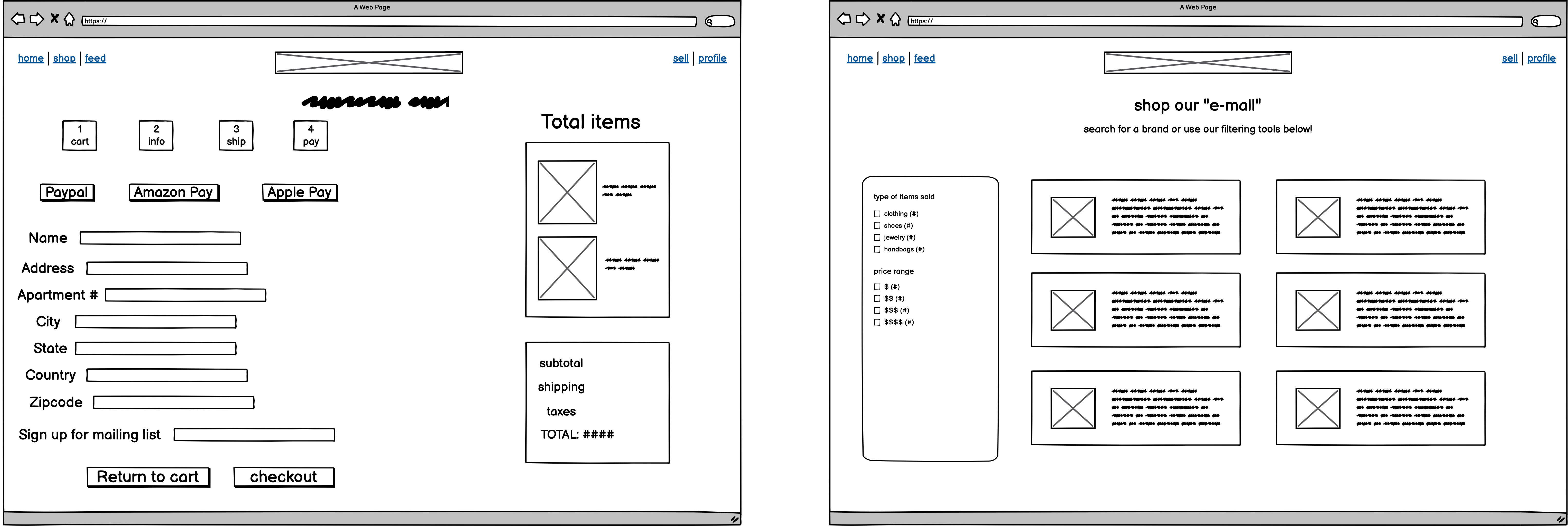 fifth set of final wireframes